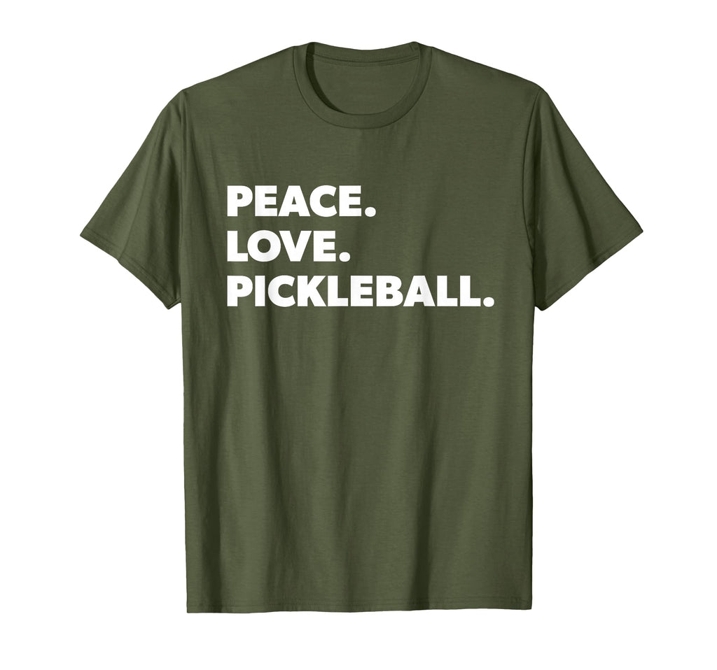 Peace Love Pickleball Funny Pickleball T-Shirt - Novelty Apparel Men Women