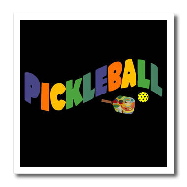 3dRose Cute Funny Cool Pickleball Paddle and Ball Colorful... - Iron on Heat Transfers (ht-370726)