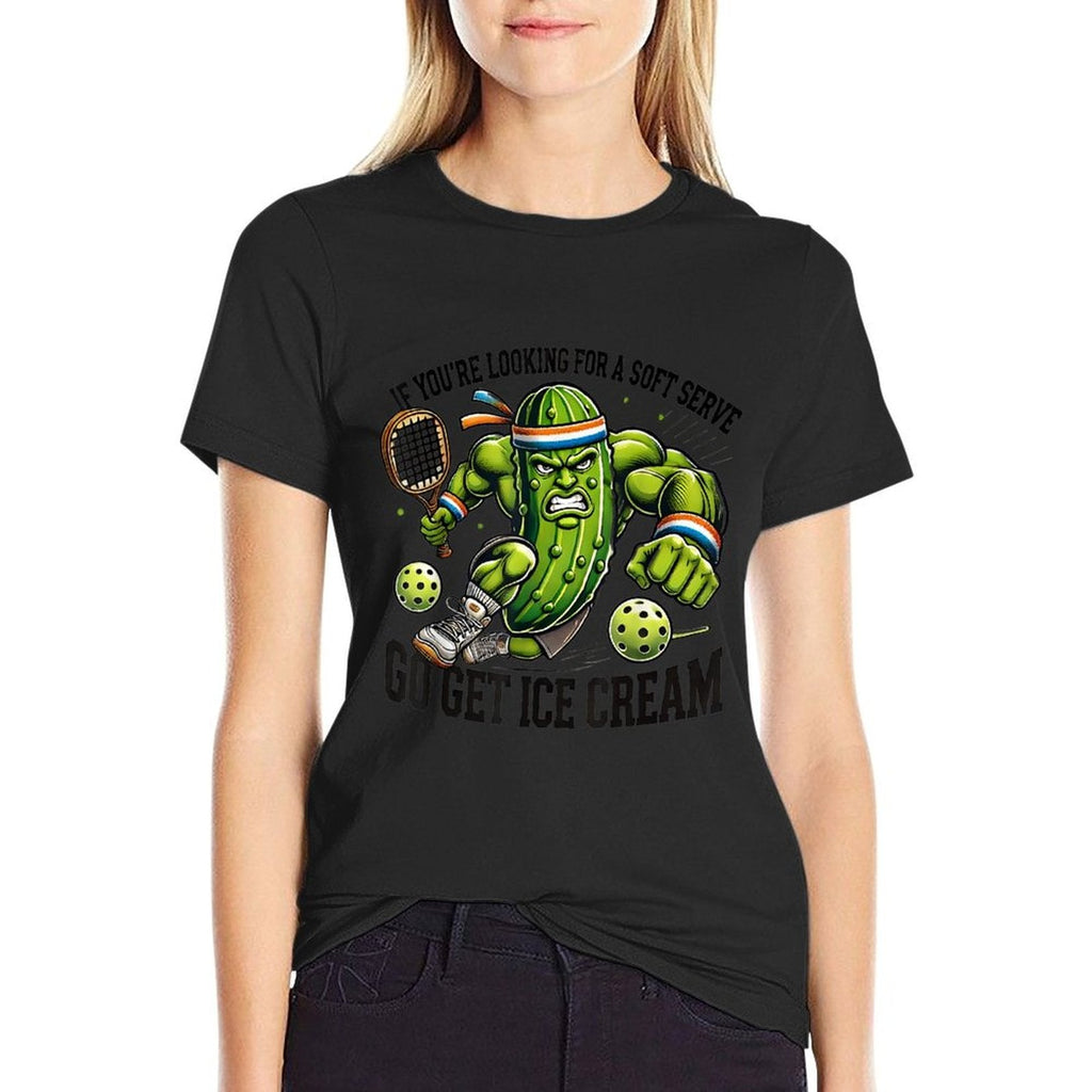 Funny Pickleball Lover Pun With A Pickle Playing Pickle Ball T-Shirt